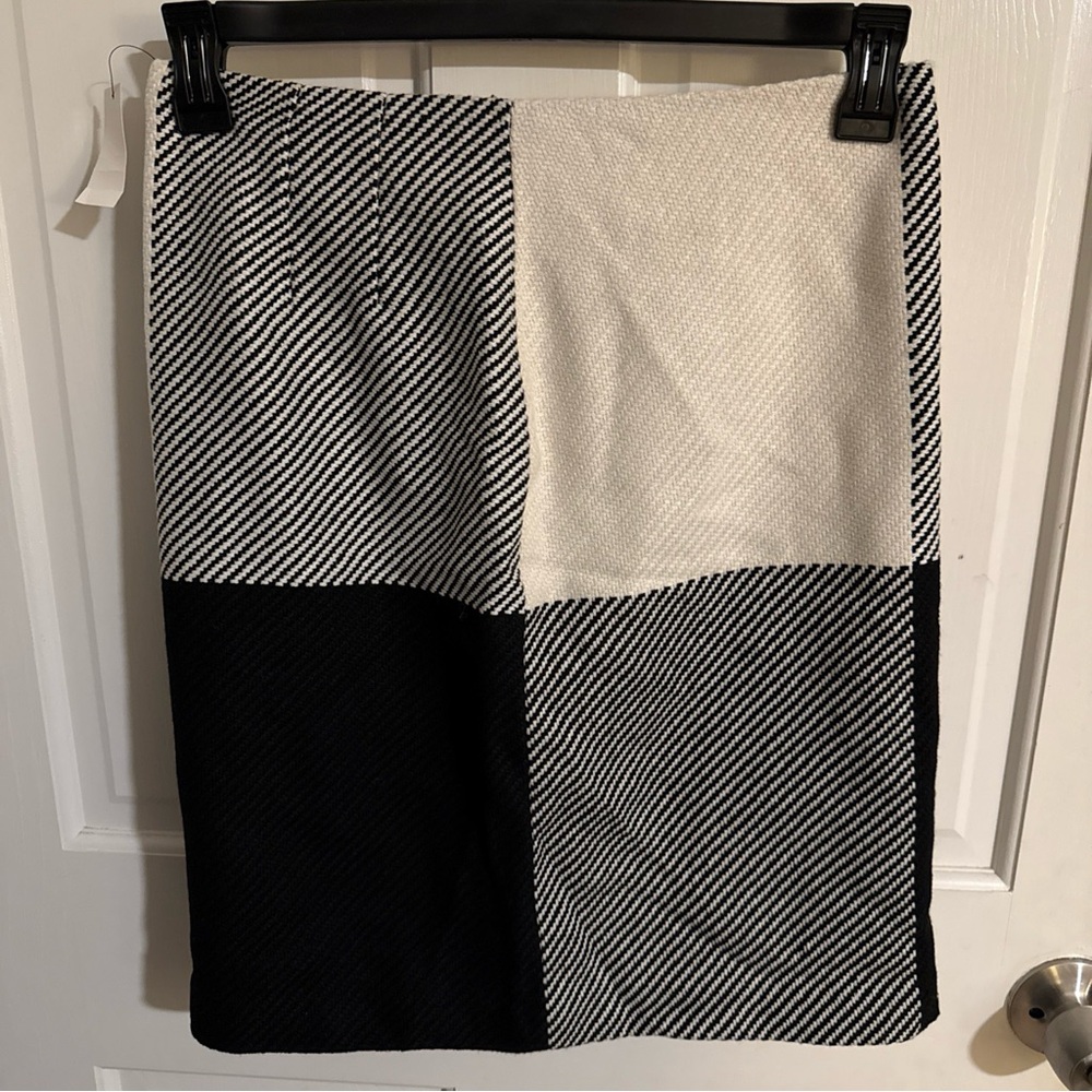 Talbots Black and White Colorblock Pencil Skirt
